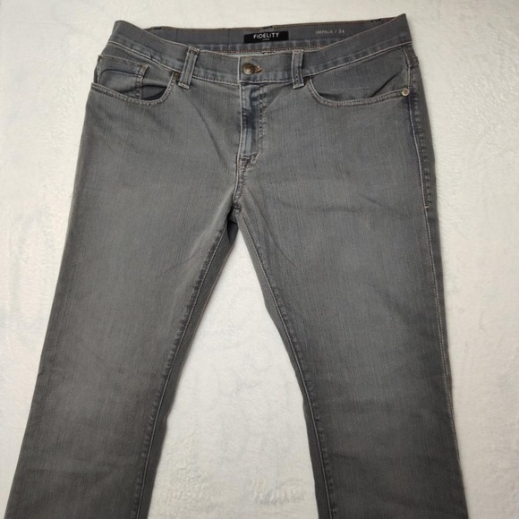 Fidelity Impala Jeans Mens 34x34 Gray Mid Rise Bootcut Emerson Denim Made USA - Picture 2 of 13